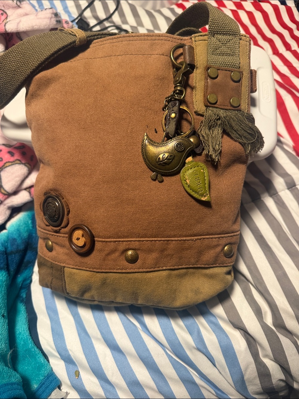 Chala Casual Canvas Crossbody Bag in Brown